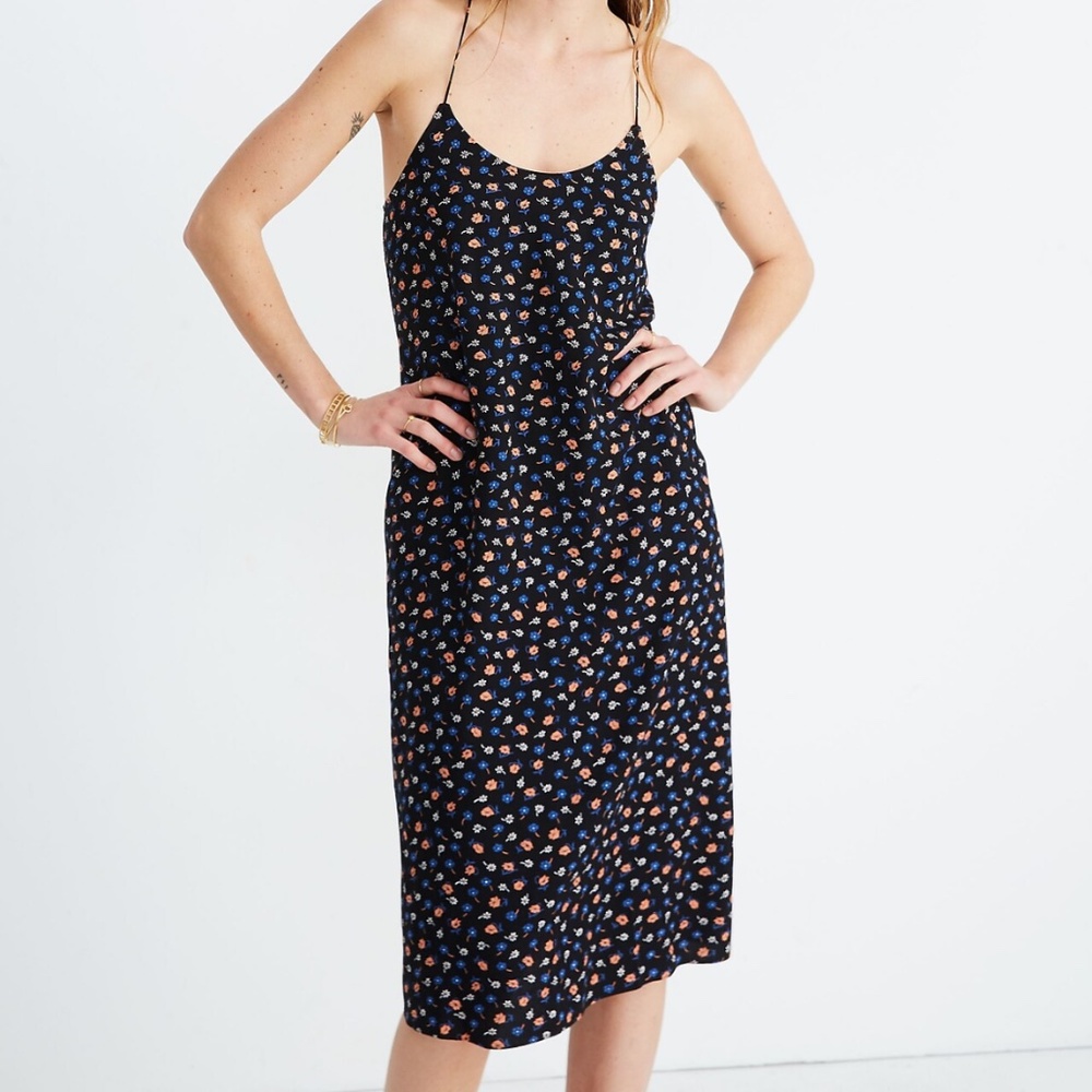 Madewell Tie-Back Slip Dress in Prairie Posies